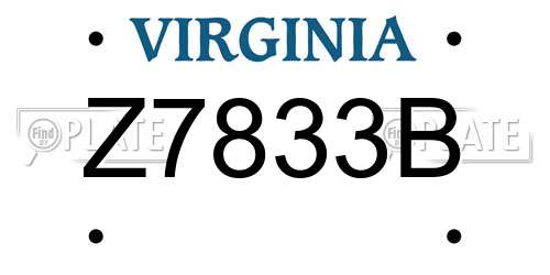 Z7833B Virginia License Plate
