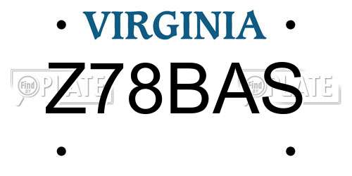 Z78BAS Virginia License Plate