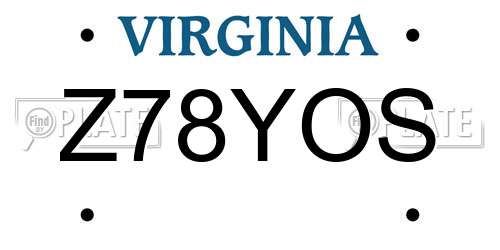 Z78YOS Virginia License Plate