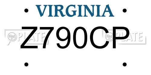 Z790CP Virginia License Plate