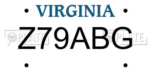 Z79ABG Virginia License Plate