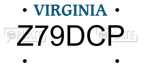 Z79DCP Virginia License Plate