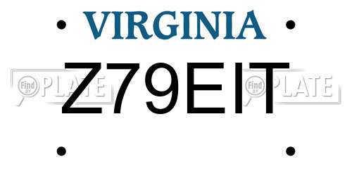Z79EIT Virginia License Plate