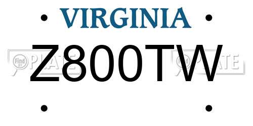 Z800TW Virginia License Plate