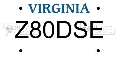 Z80DSE Virginia License Plate