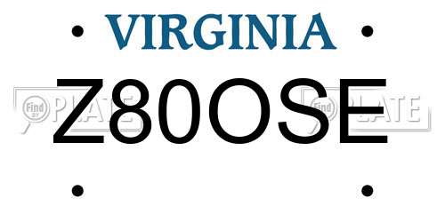 Z80OSE Virginia License Plate