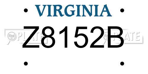 Z8152B Virginia License Plate