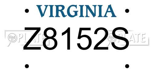 Z8152S Virginia License Plate