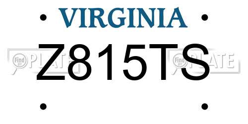 Z815TS Virginia License Plate