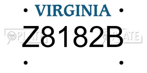 Z8182B Virginia License Plate