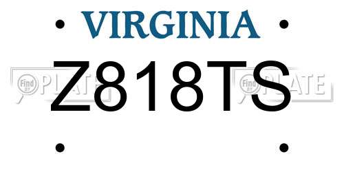 Z818TS Virginia License Plate
