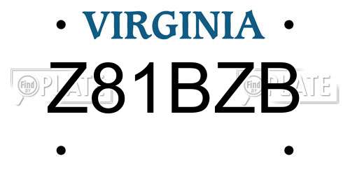 Z81BZB Virginia License Plate