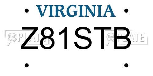 Z81STB Virginia License Plate