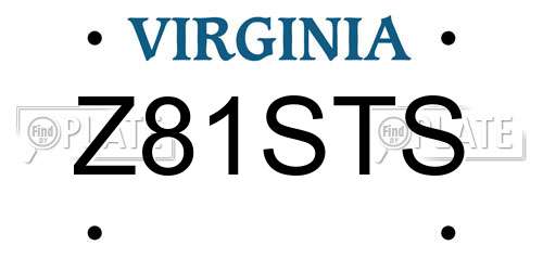 Z81STS Virginia License Plate