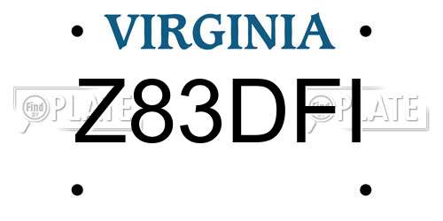 Z83DFI Virginia License Plate