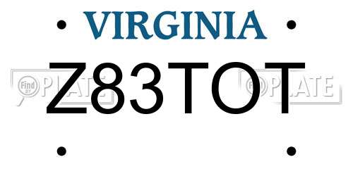 Z83TOT Virginia License Plate