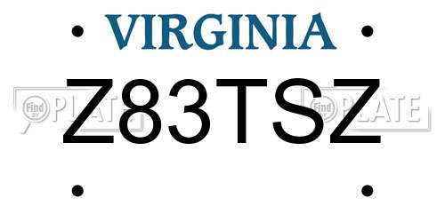 Z83TSZ Virginia License Plate