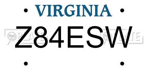 Z84ESW Virginia License Plate