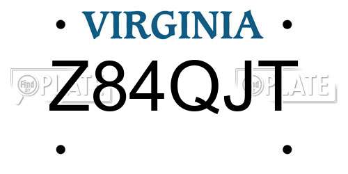 Z84QJT Virginia License Plate