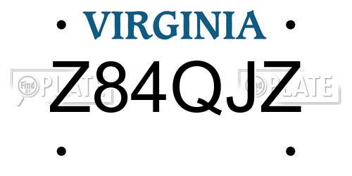 Z84QJZ Virginia License Plate