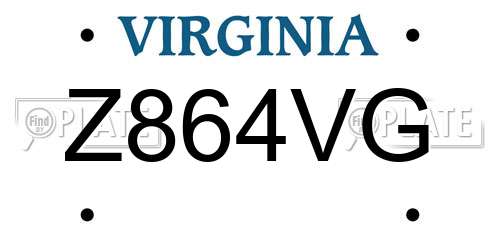Z864VG Virginia License Plate