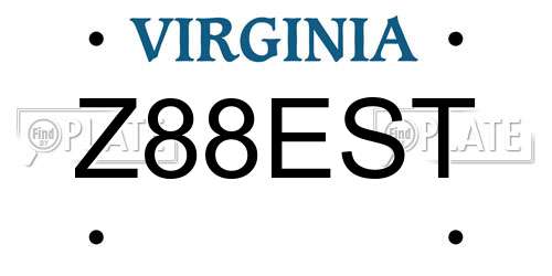 Z88EST Virginia License Plate