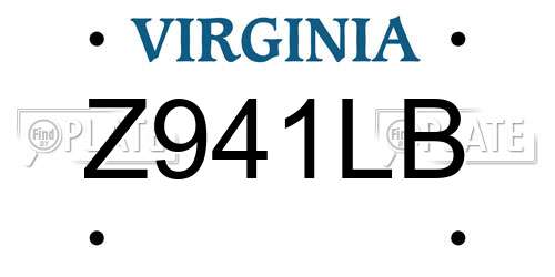 Z941LB Virginia License Plate