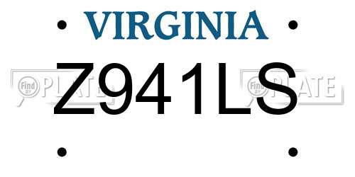 Z941LS Virginia License Plate