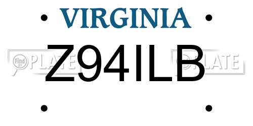 Z94ILB Virginia License Plate