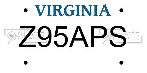 Z95APS Virginia License Plate