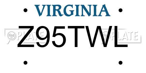 Z95TWL Virginia License Plate