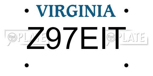 Z97EIT Virginia License Plate