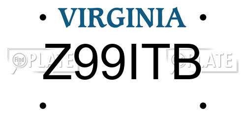 Z99ITB Virginia License Plate