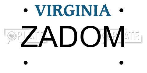 ZADOM Virginia License Plate