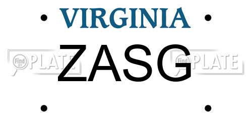 ZASG Virginia License Plate
