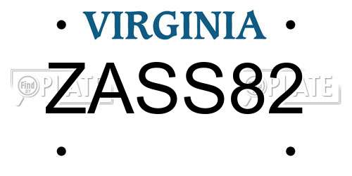 ZASS82 Virginia License Plate
