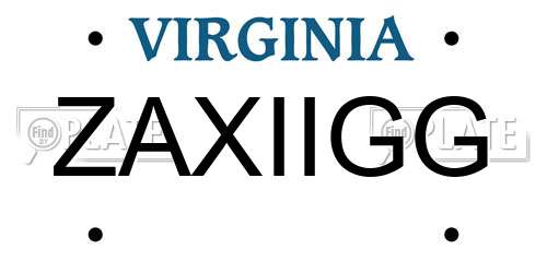 ZAXIIGG Virginia License Plate