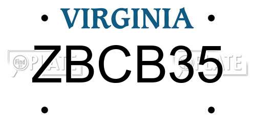 ZBCB35 Virginia License Plate