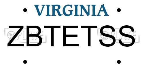 ZBTETSS Virginia License Plate
