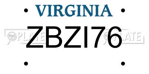 ZBZI76 Virginia License Plate