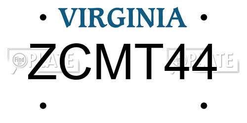 ZCMT44 Virginia License Plate