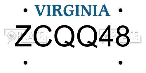 ZCQQ48 Virginia License Plate