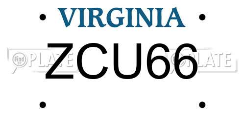 ZCU66 Virginia License Plate