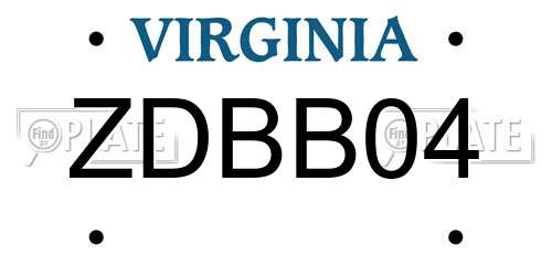 ZDBB04 Virginia License Plate
