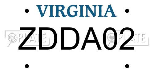 ZDDA02 Virginia License Plate