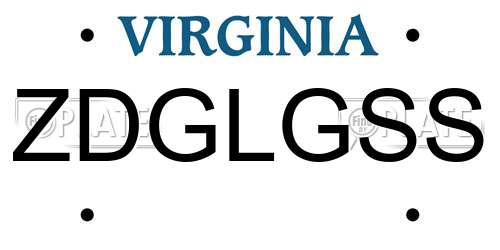 ZDGLGSS Virginia License Plate
