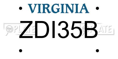 ZDI35B Virginia License Plate