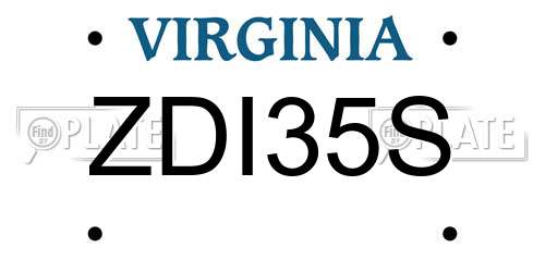 ZDI35S Virginia License Plate