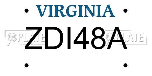 ZDI48A Virginia License Plate