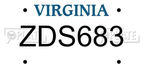 ZDS683 Virginia License Plate